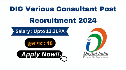 DIC Various Consultant Post Recruitment 2024