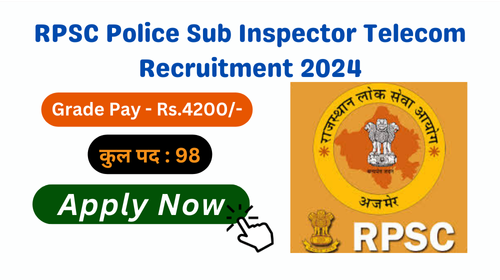 RPSC Police Sub Inspector Telecom Recruitment 2024