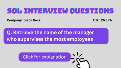 SQL Interview question Black Rock Data Analyst