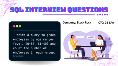 SQL Interview Question: Write a query to group employees by age ranges (e.g., 20–30, 31–40) and count the number of employees in each group.